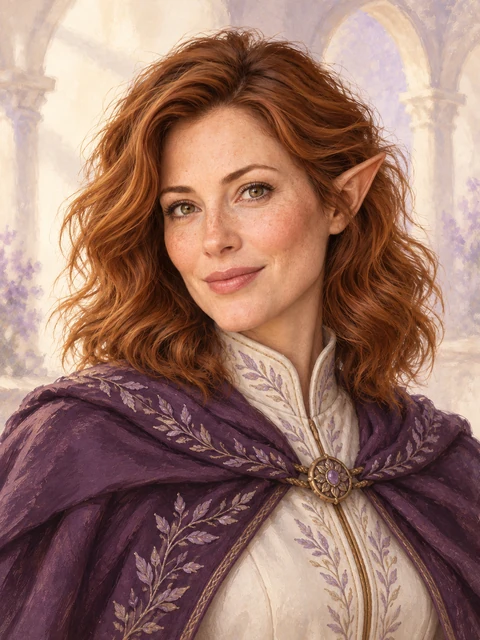 Fantasy AI girl generator style — adult elf character in painted style
